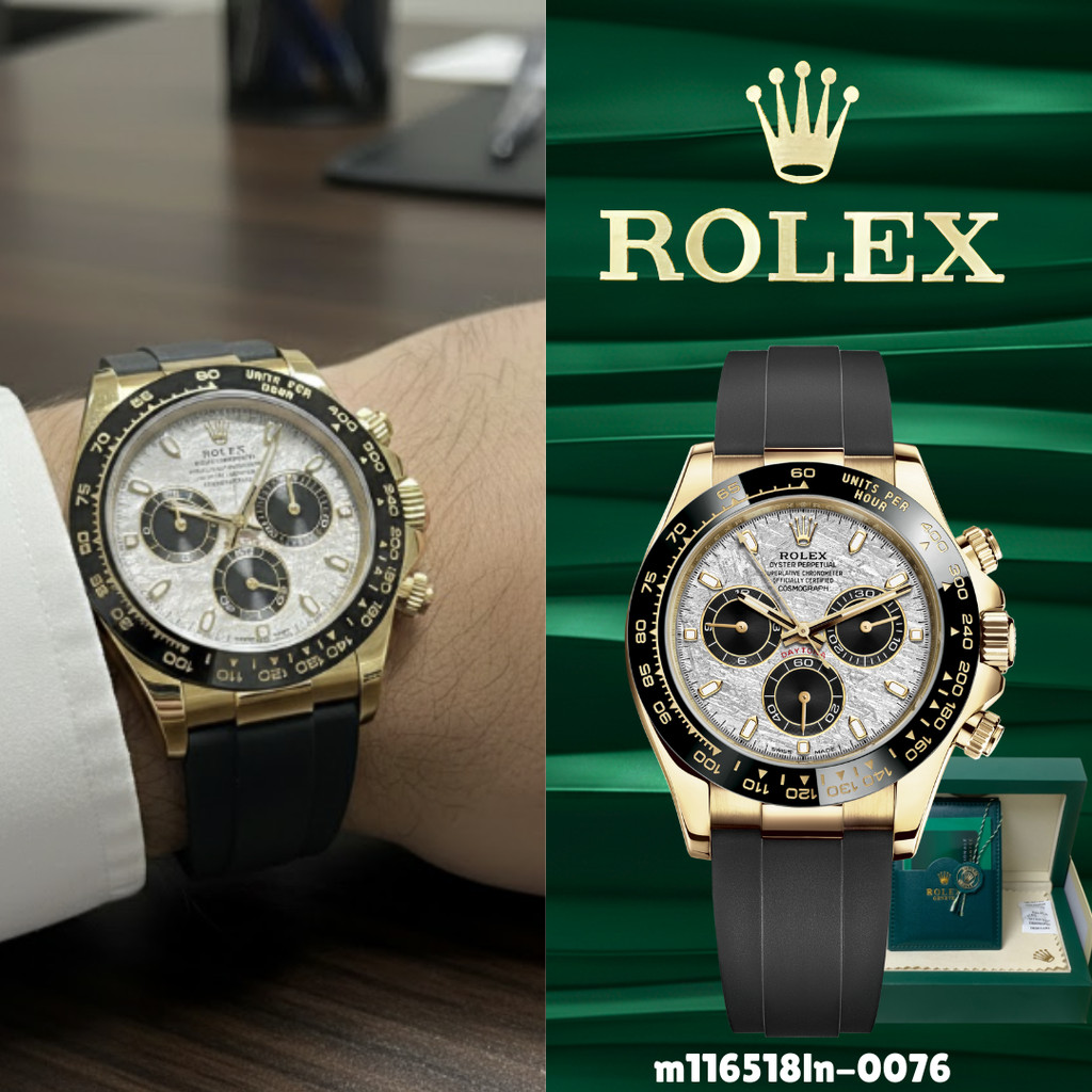 Jam tangan ROLEX Daytona m116518ln-0076 strap Oysterflex sudah termasuk Box Lengkap 100% ORI Bisa CO