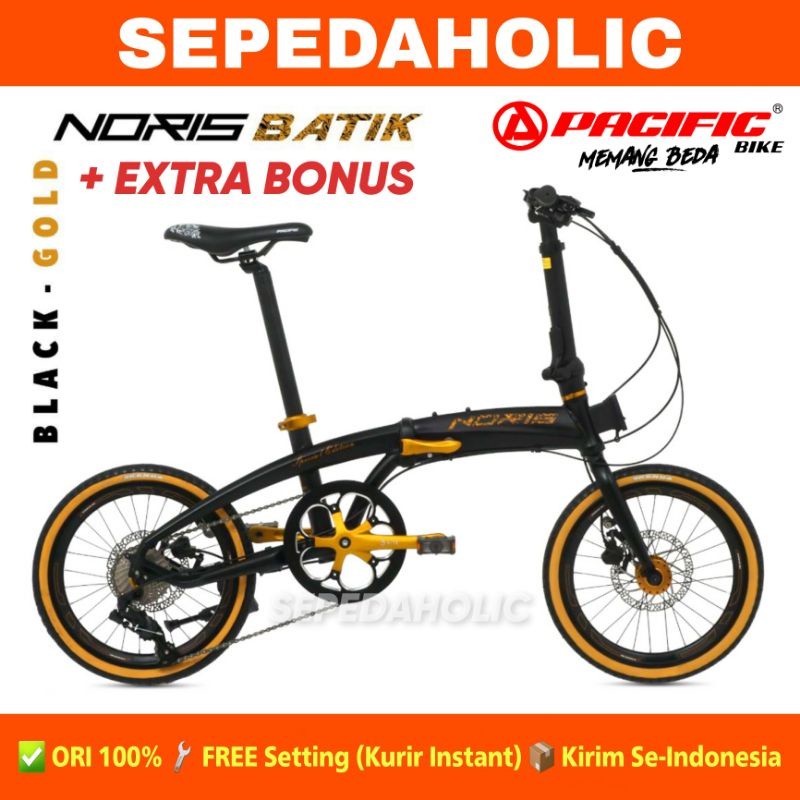 Sepeda Lipat PACIFIC NORIS BATIK 16 Inch Alloy 9 Speed Rem Hidrolik