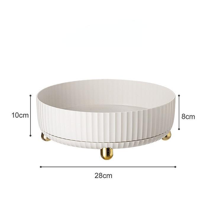 MUI TP Rak Kosmetik Putar 360° Rak Putar Bumbu Dapur Buah Kosmetik Anti Slip C100 - Putih, Besar