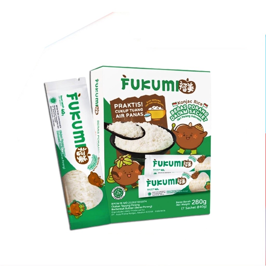[UniGrosir] Fukumi Beras Porang Konjac Shirataki Rice Sachet 1 Box 280 gram