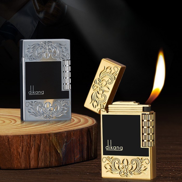 Metal Stripe Loud Lighter Unusual Lighters Cigarette Lighter Creative Wheel Lighter Butane Gas Light