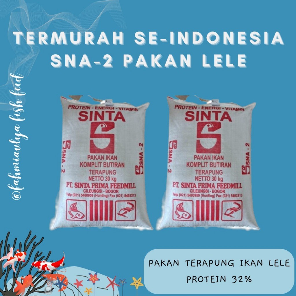 PAKAN IKAN MURAH 1 SAK (30KG)  SNA-2 PAKAN TERAPUNG IKAN LELE