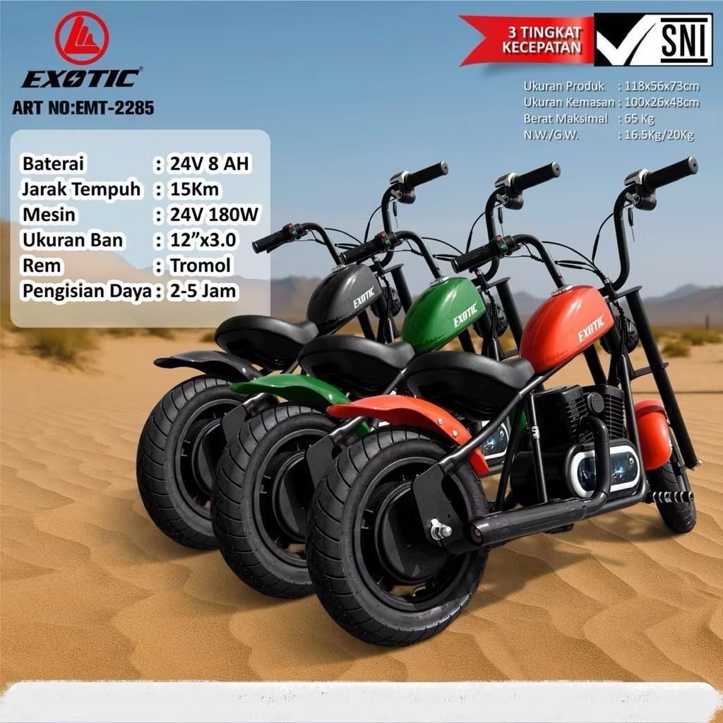 MAINAN MOTOR AKI ANAK MODEL HARLEY MOGE EXOTIC EMT2285 EMT-2285