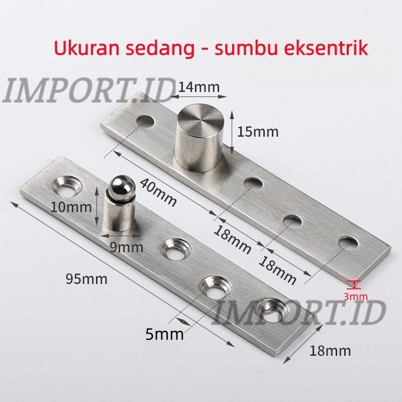4PCS Engsel Putar 360 Derajat Engsel Pivot Engsel Putar Jendela Engsel Jendela Putar