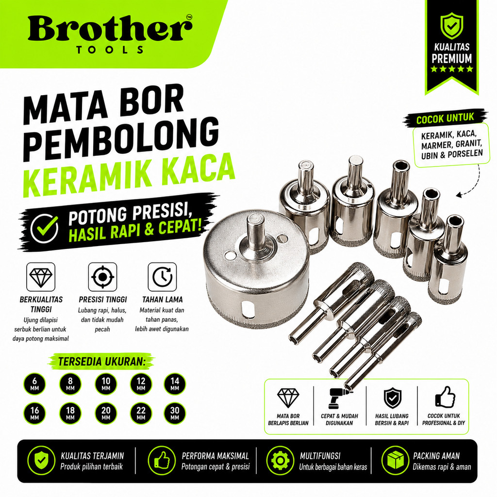 mata bor kaca keramik granit marmer batu porselen diamond hss holesaw pelubang/mata bor keramik dan 