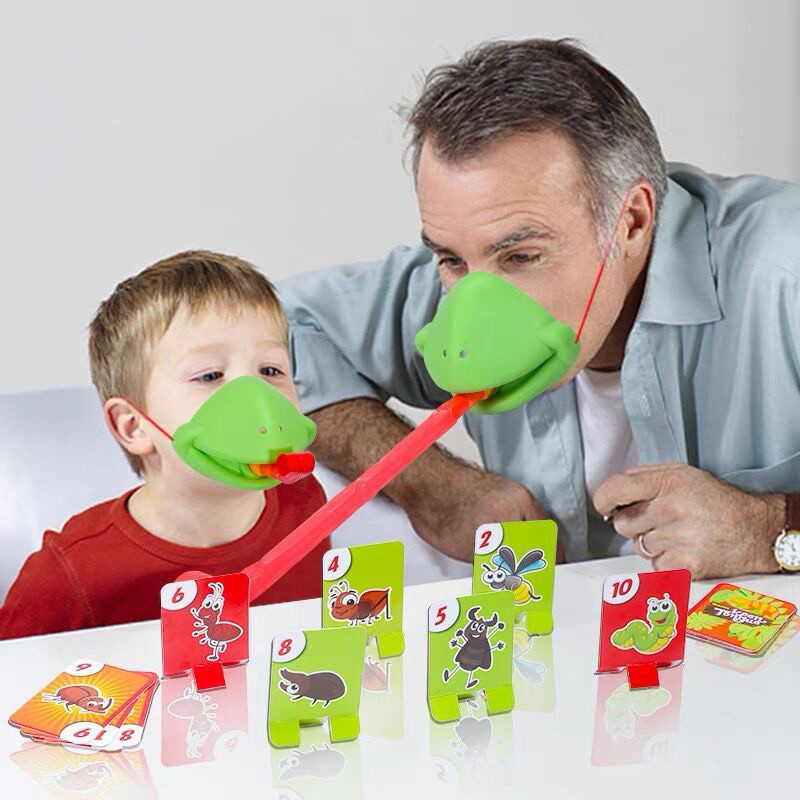 Frog Lizard Mask Wagging Tongue Lick Cards Board Games for ildren Family Party Toys Antistress Funny