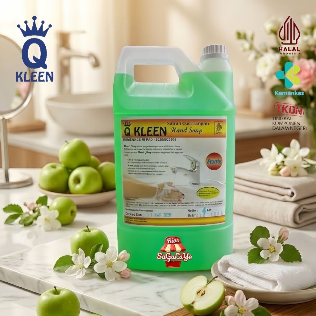 Q KLEEN Handsoap APEL Sabun Cuci Tangan Extra Anti Bakteri
