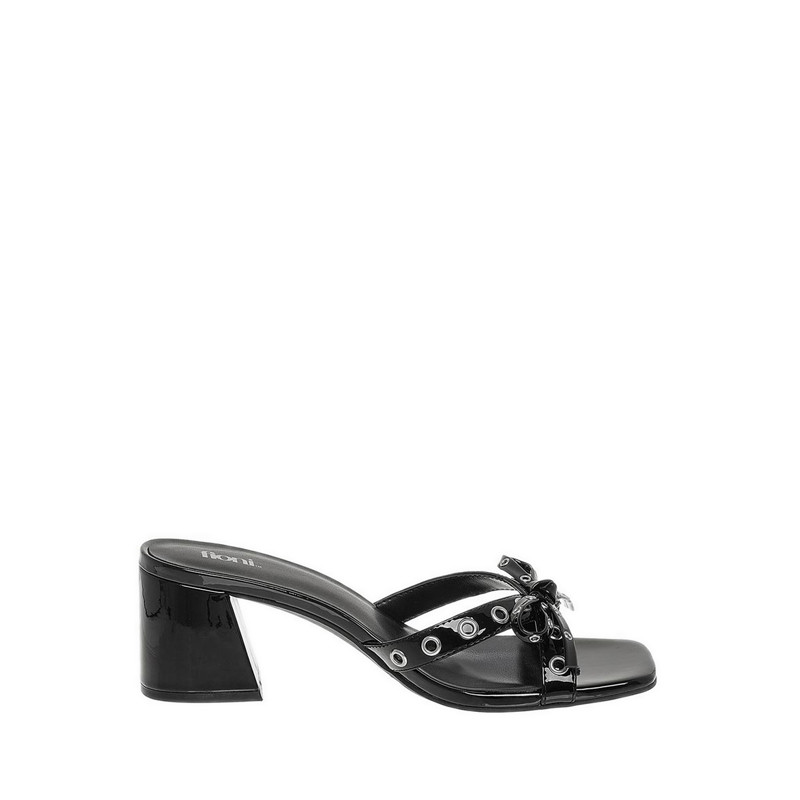 Payless Fioni Womens Grommet Bow Slide Heels - Black_05