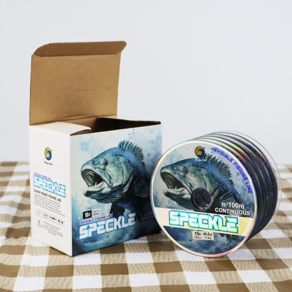 Silver Dot Fishing Line 5×100m Continuous Coil Line Jerman Nilon Dilapisi Refleksi Tak Terlihat 16.3