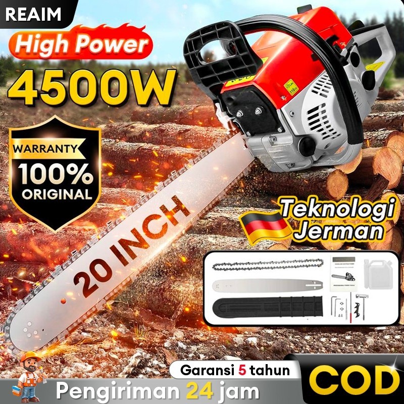 Mesin Potong Kayu 58CC 20 Chainsaw 2Tak Untuk /Mesin Gergaji Kayu/Gergaji Potong Pohon Kayu SENSO JA