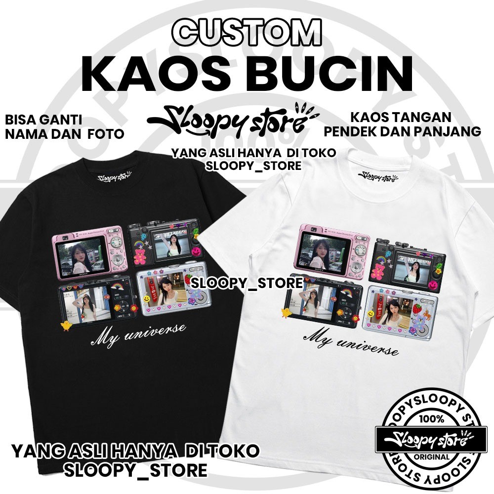 Custom Kaos Bucin My universe camera Custom 6 Foto Aesthetic  Sloopy Store