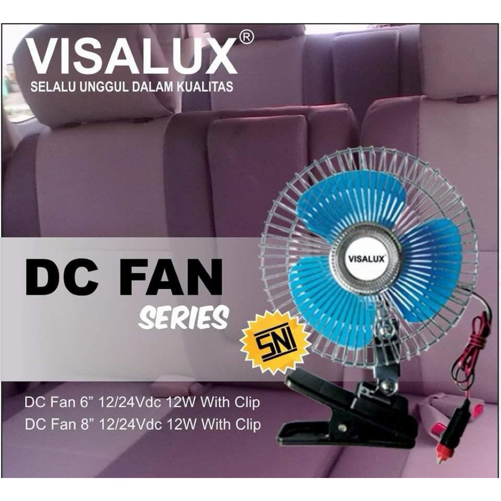 KATLENSHOP Kipas Angin Mobil 6” Visalux / Kipas Angin DC 6” Visalux Kipas Jepit 12v Dan 24v