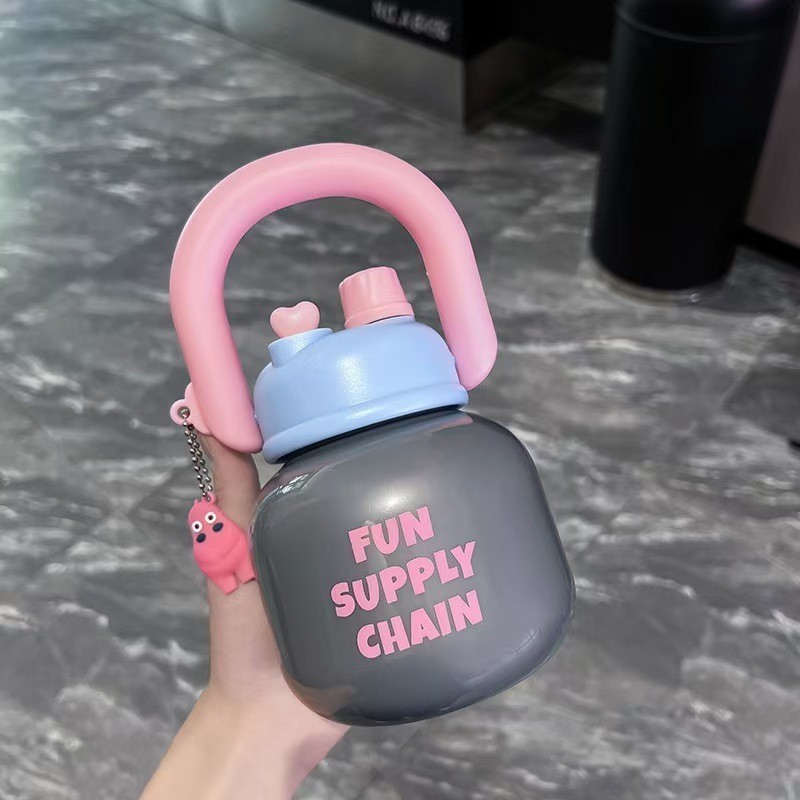 GROWSIR Botol Minum Infuser Buah Lucu 850ml Sedotan Saringan | Tumbler Anak Lucu Anti Bocor BPA FREE