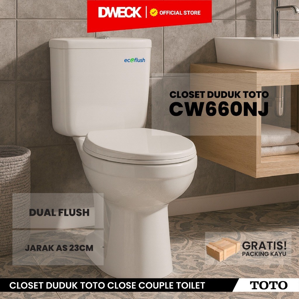 Closet Duduk TOTO CW660NJ / Kloset Duduk TOTO Original