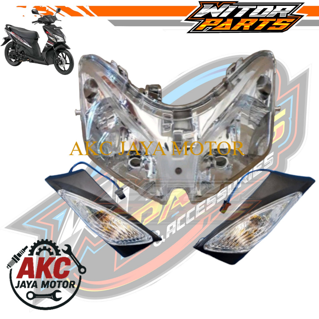 Reflektor Depan Plus Sen Kanan Kiri Motor Honda Vario 110 Karbu Lama Old 2007-2012 / Lampu Depan Lam