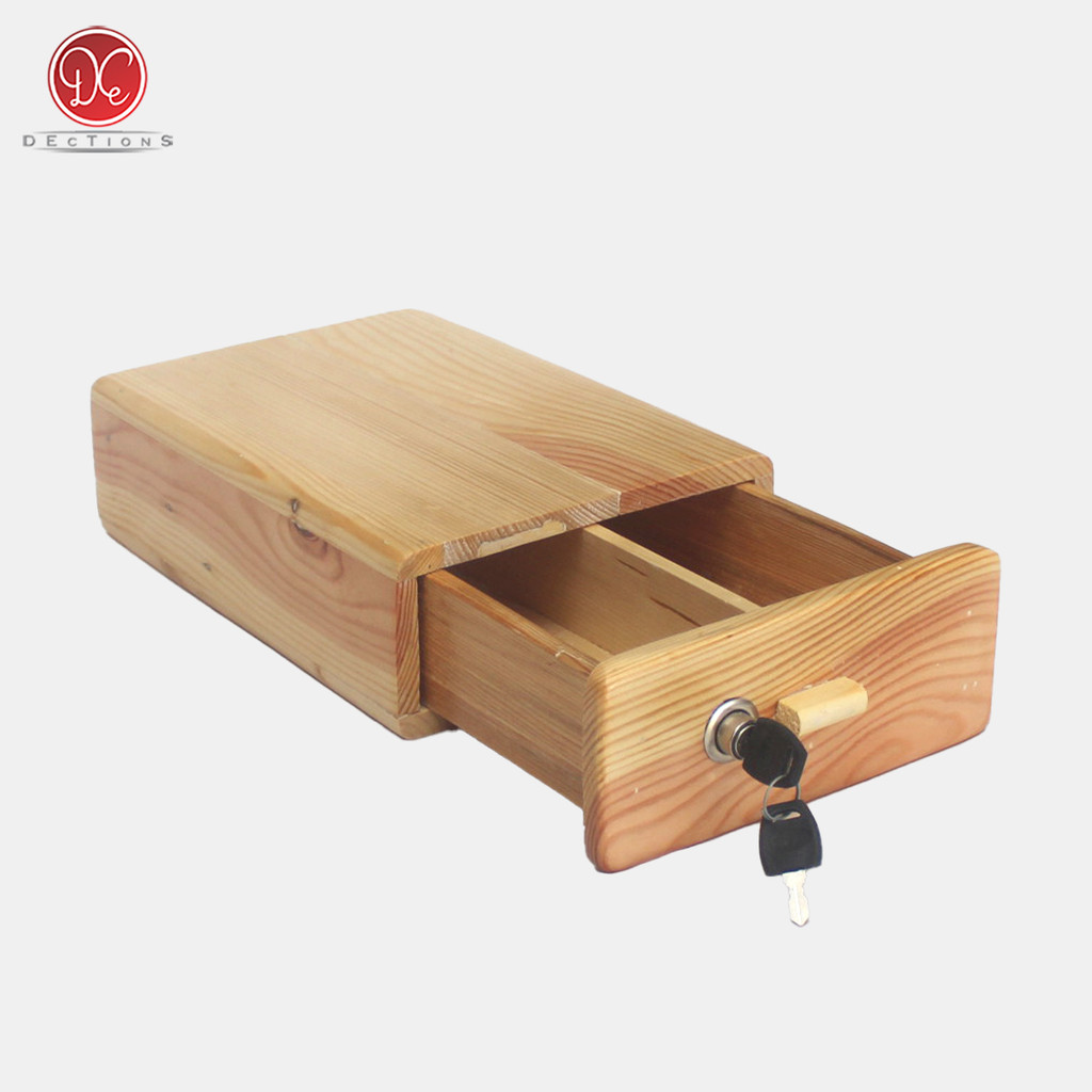 Dections Laci Uang Mini Sekat 2 Kayu Jati Belanda Laci Kasir Warung Minimalis Ekonomis