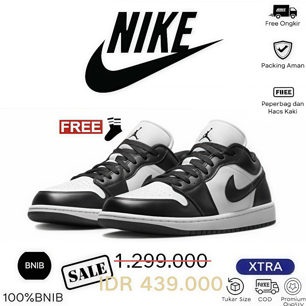 Air Jordan 1 Low  Sepatu Pria Men And Women Original 100% Resmi Sepatu