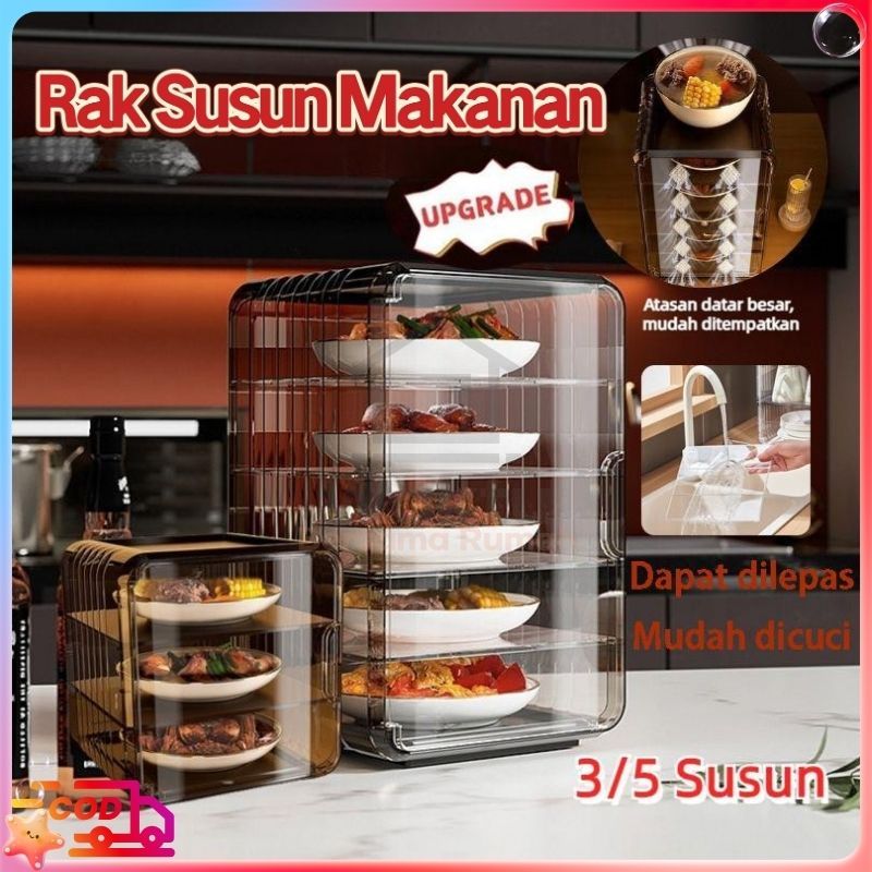 [COD] Tudung Saji 5 Susun Lebih Tebal / Tudung Saji Rak Makanan / Tudung Saji Estetik 5Susun & 4Susu