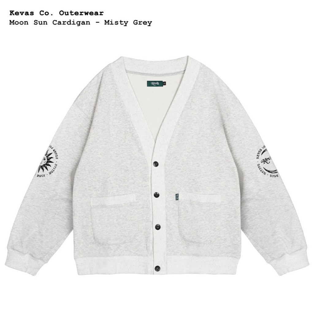( nujradin ) Kevas Moon Sun Cardigan - Misty Grey