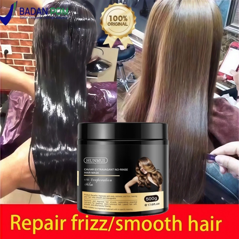 HUNMUI Caviar Hair Mask Keratin Pelurus Rambut Permanen Masker Rambut Kering Dan Mengembang Hair Mas