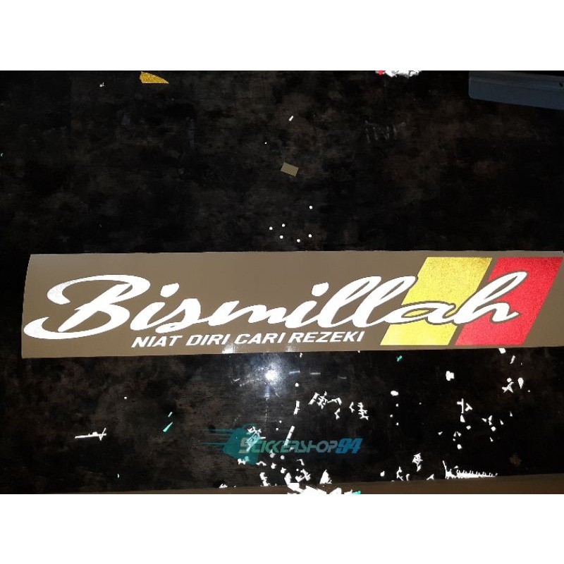 stiker bismilah kaca depan mobil