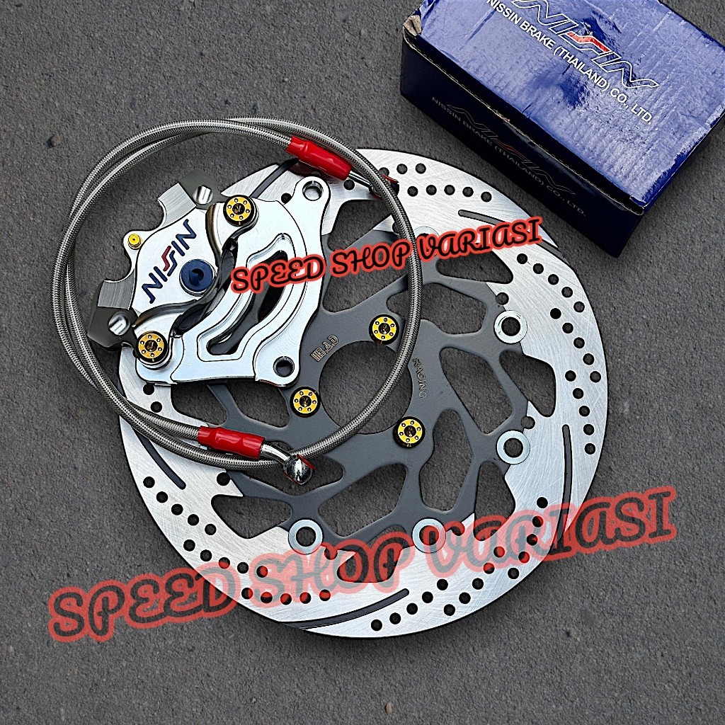 Paket Kaliper + Piringan+Breket Mio 260mm yamaha Mio J/M3/Soul Gt dll khusus disc lubang baut 3