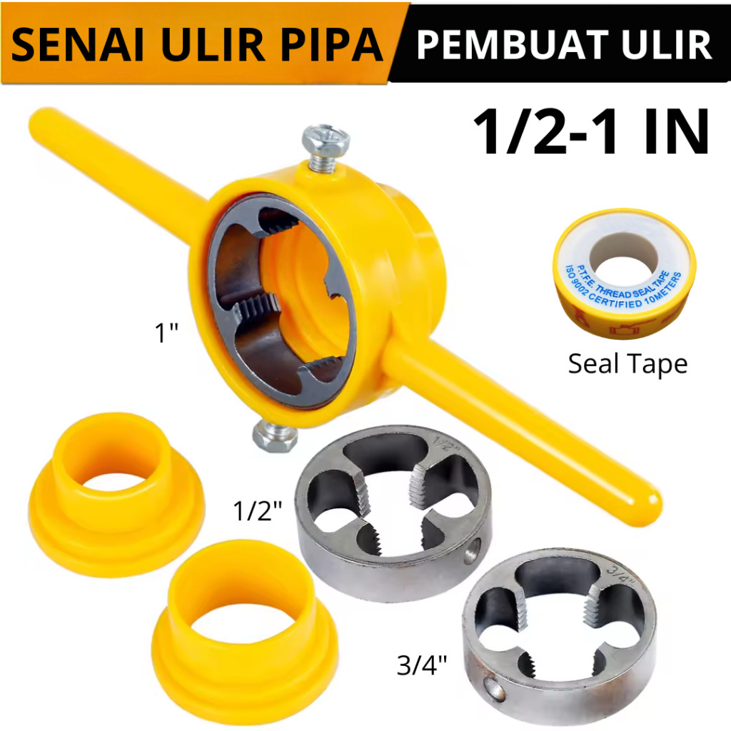 Senai Pipa Thread Maker Pembuat Ulir Pipa PVC PPR Mata Senai Pipa 1/2 - 1 Inch Pembuat drat Pipa