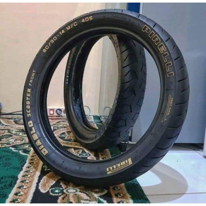 Pilihan SATU SET BAN PIRELLI DIABLO NOT BRIDGESTONE BATTLAX 80/90 DAN 90/90 RING 14 TUBLES VARIO BEA