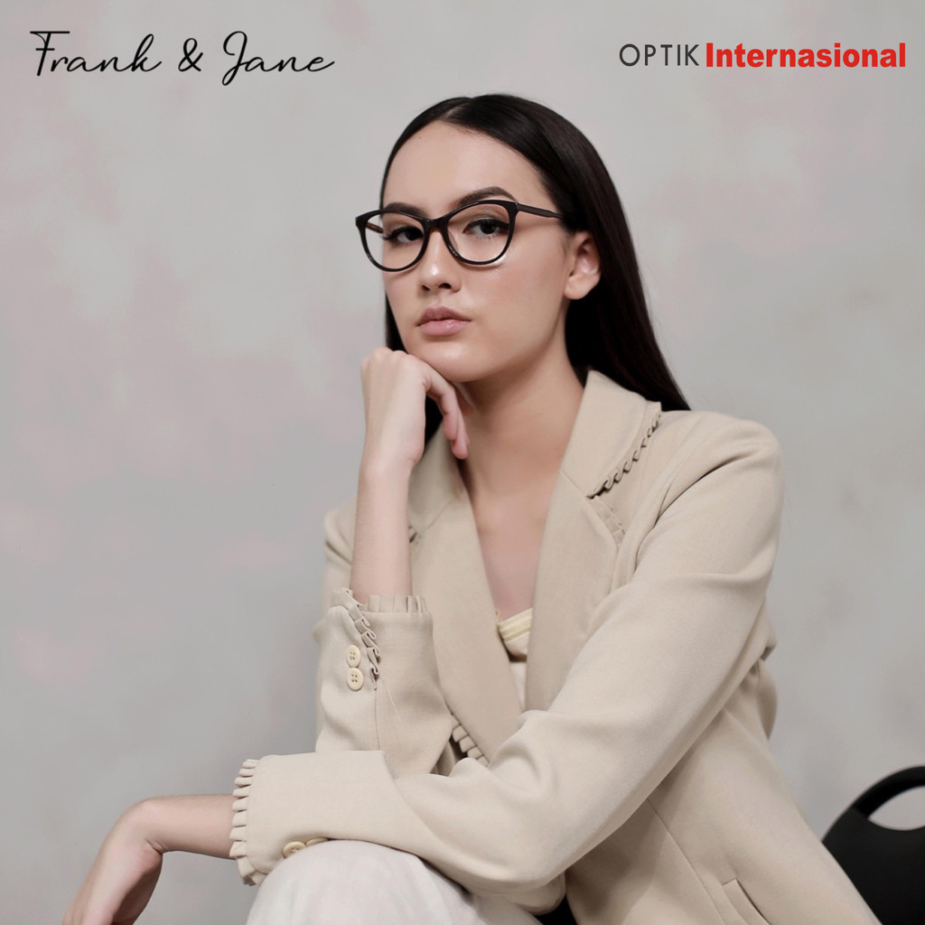 FRANK & JANE FJ1209 Frame Cat eye Kacamata Lady Fashion Elegan Premium