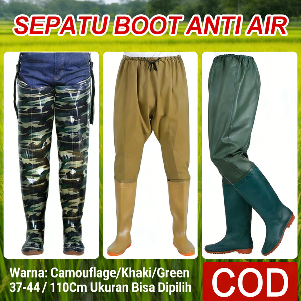 Sepatu Boots Pria Anti Air Sepatu Boot Petani Sawah Panjang Sepatu Boots Boot But Karet Pria Pertani