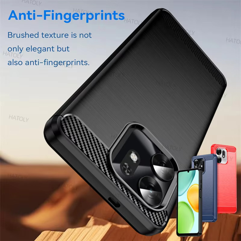 Casing untuk Honor 500 Smart 5G 2026 Casing Penutup Serat Karbon Karet Silikon untuk Honor500Smart 5