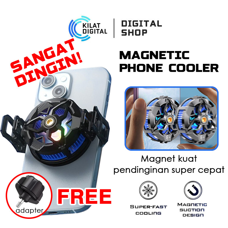 Fan Cooler Pendingin Hp Gaming Dengan Klip Magnetic Penjepit Kipas RGB Light Iphone/Android General