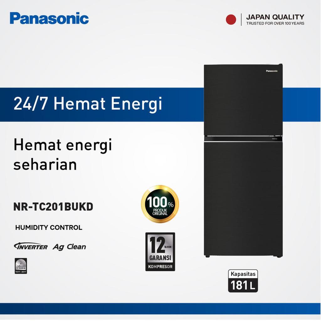 KULKAS 2 PINTU PANASONIC NR-TC201BUKD / NR-BB 201 Q-PK  LEMARI ES NRBB 201 BUKD INVERTER