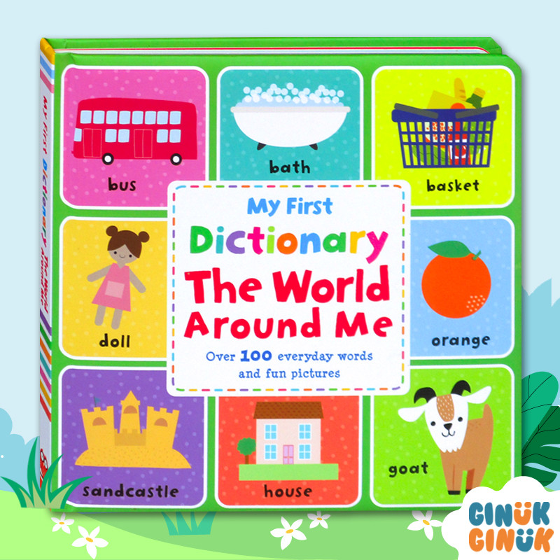 My first Dictionary The World Around Me Board Book with over 100 everyday words and Fun Pictures