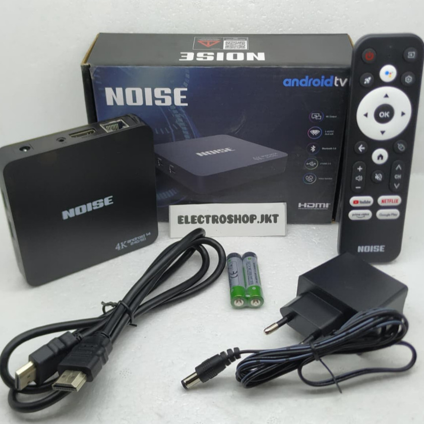 NOISE STB ANDROID TV BOX RAM 2GB ROM 16GB , OS ANDROID 14 , 4K ULTRA HD STARLINK WIFI 2.4G / 5G