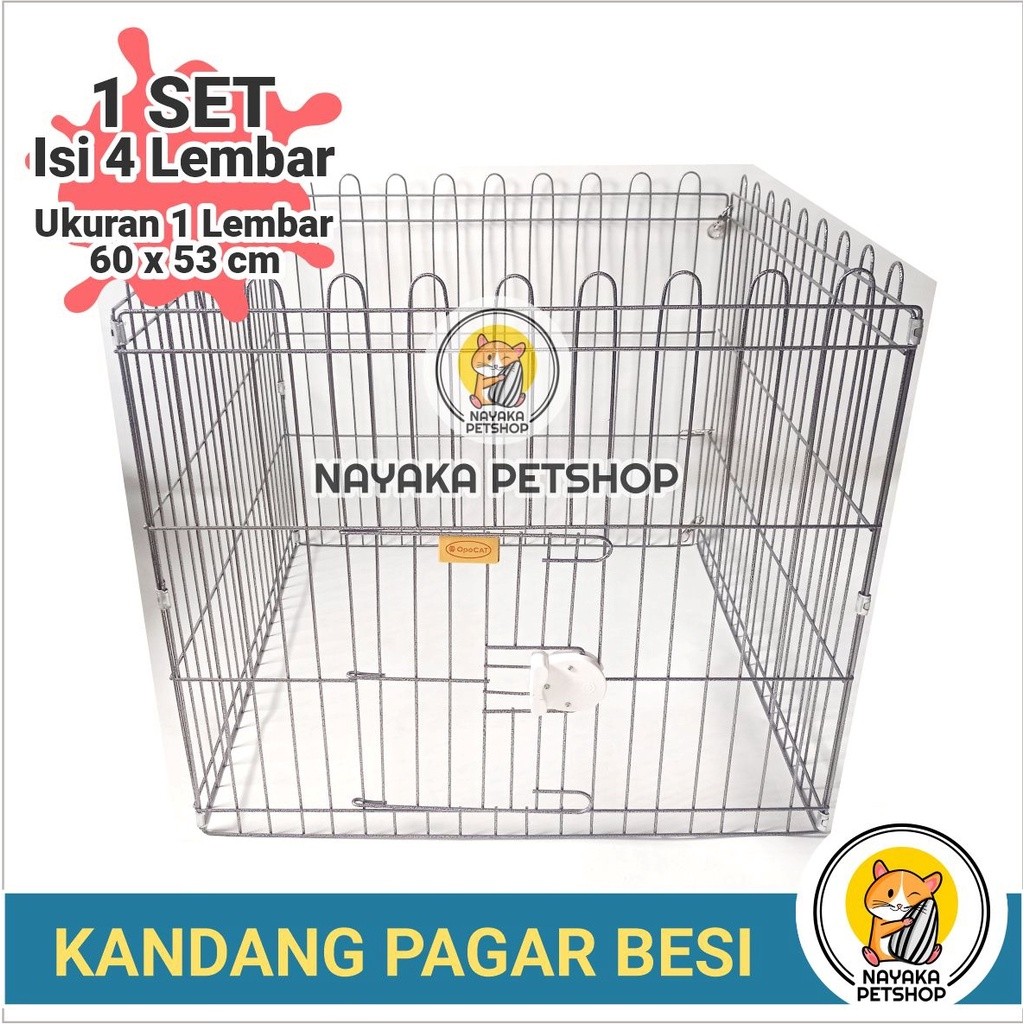 Biyanka Shop Kandang Pagar Kucing Anjing Kelinci Marmut Besi Jeruji Lipat 4 Sisi