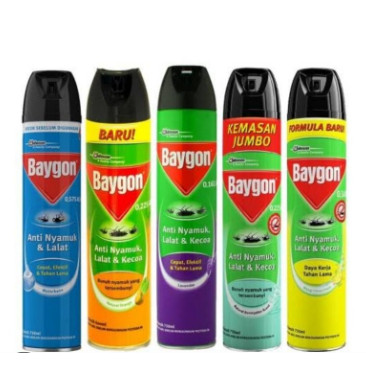 Baygon Aerosol 400ml Random - Semprotan Obat Nyamuk Lalat Kecoa