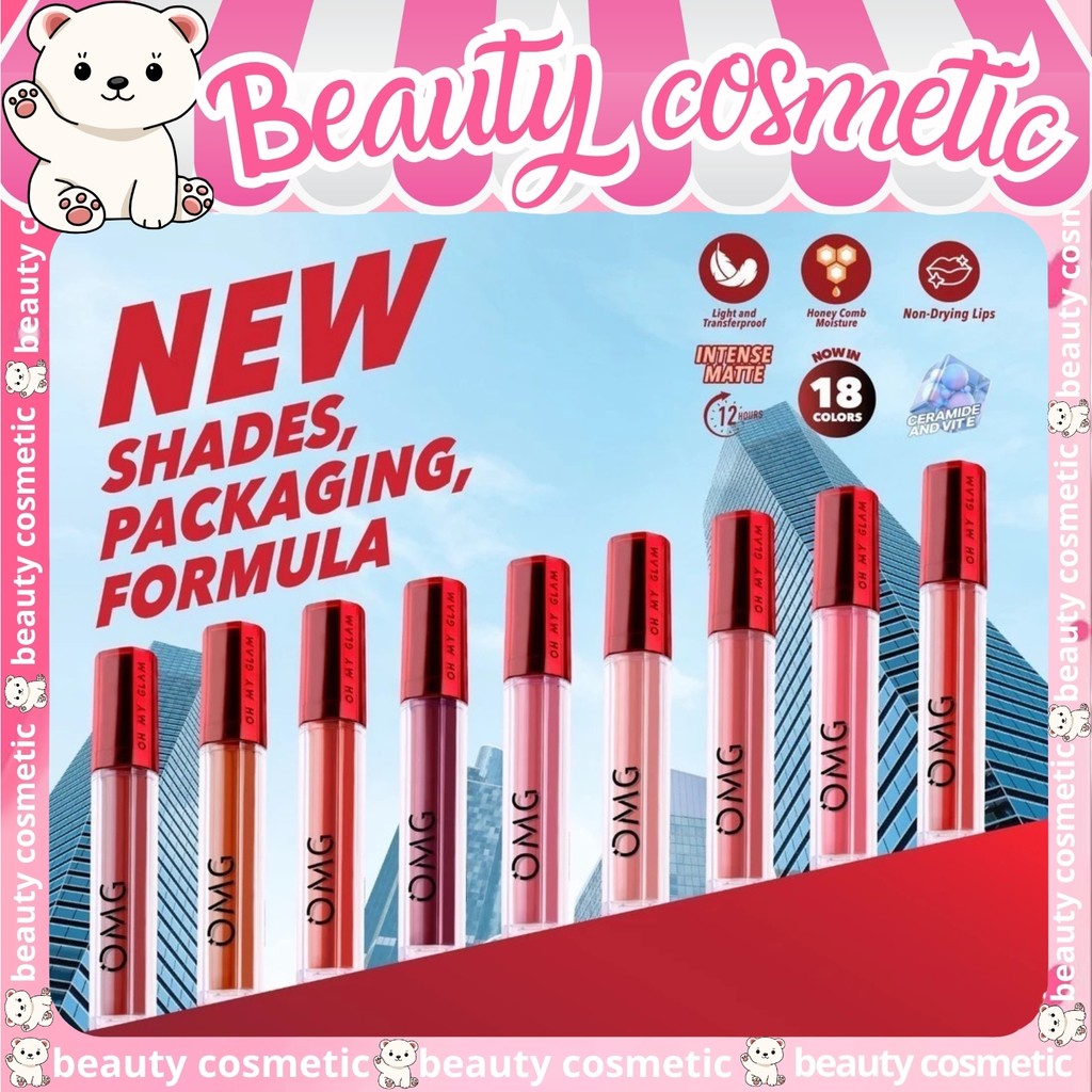 OMG OH MY GLAM Mattelast Lip Cream 2.9 g - Lip Cream Matte Dengan Warna Intense