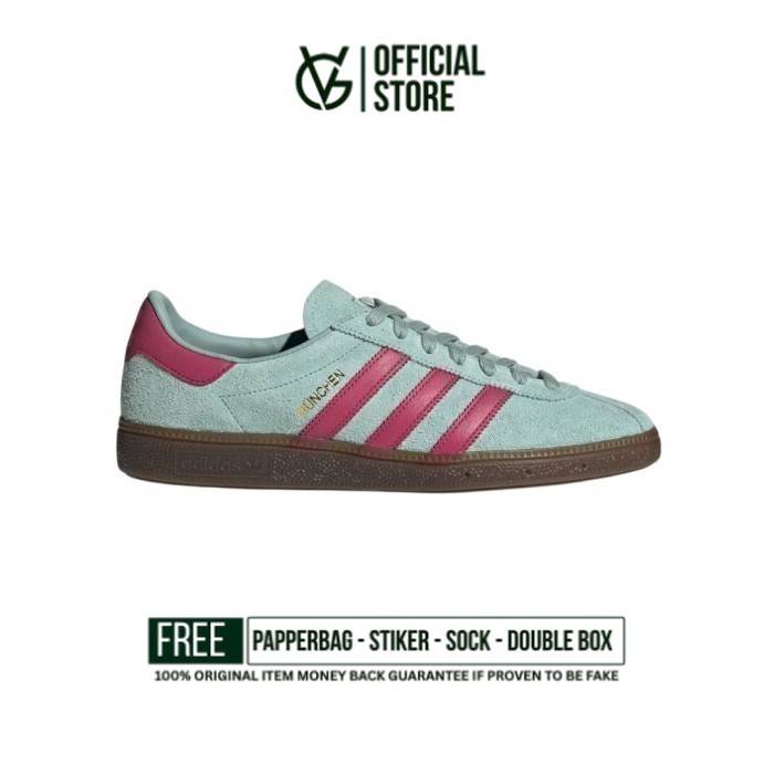 Sepatu Sneakers Adidas Munchen Hazy Tosca Pink Original Authentic Unisex