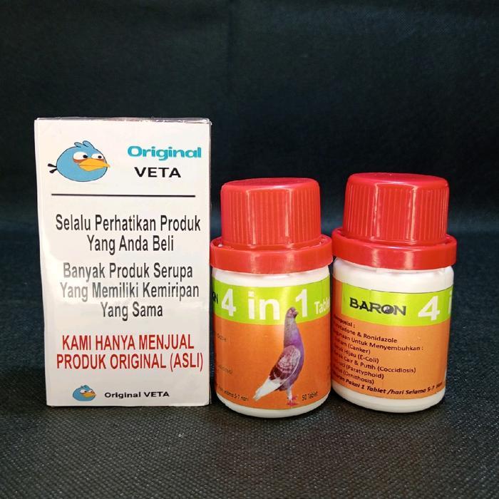 4 IN 1 BARON MENGOBATI MERPATI SAKIT GOHAM BERAK HIJAU KURUS UCI 4 IN 1 - PLASTIK ISI 10 PIL by Happ