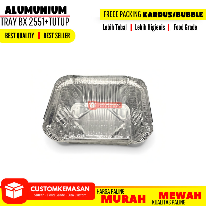 Alumunium foil tray + tutup/aluminium foil/alumunium foil kotak/alumunium foil bx 2551/aluminium