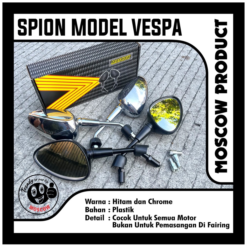 SPION VESPA MOSCOW H3350 FULL CNC Universal Variasi Motor Nmax Pcx Aerox Beat Vespa Vario Mx King Vi