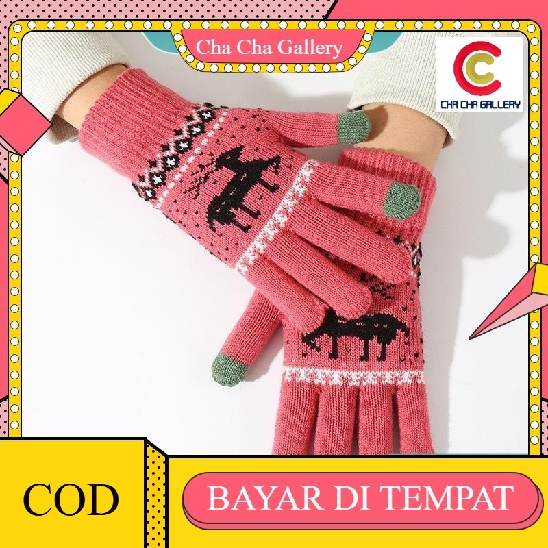 Sarung Tangan Gloves Hangat Tousch Screen Motor Fashion Wanita Korea SRG13