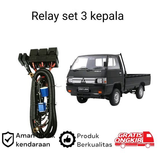 Relay Set Lampu Utama LED H4  Mobil Mitsubishi L300 Koko