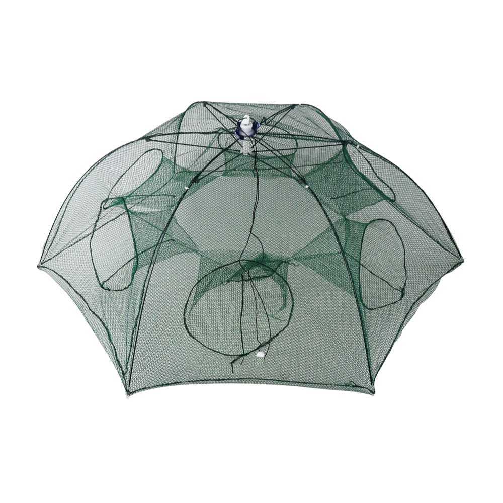 COD Alat Jala Jaring Bubu Perangkap Penangkap Ikan Kepiting Udang Model Payung Bulat Hexagonal 8 Lub