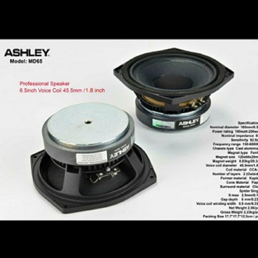 Speaker ASHLEY Komponen MD65/MD 65 6 inch ORIGINAL