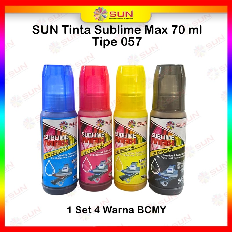 Tinta Epson Sublim 003 / 001 / 664 - SUN Sublime Max 70 ml ( transfer ke mesin press kaos, mug, piri