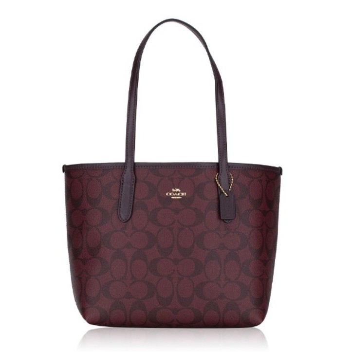 Coach Signature Oxblood Multi Mini City Tote Bag / Tas Branded Original