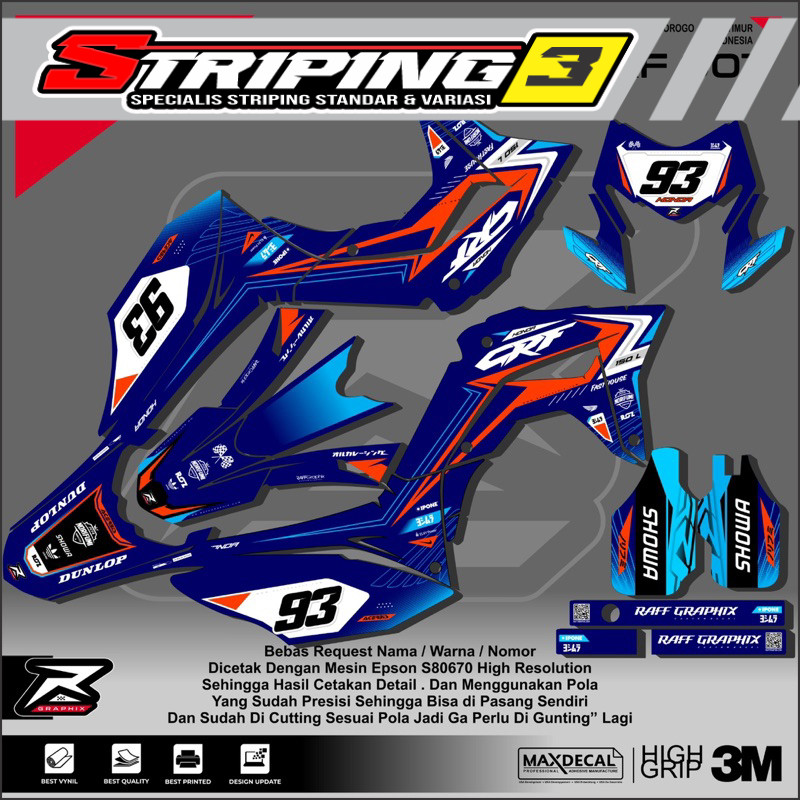 Decal Crf Supermoto - Decal Crf 150- Decal Crf Full Body -decal Crf Custom