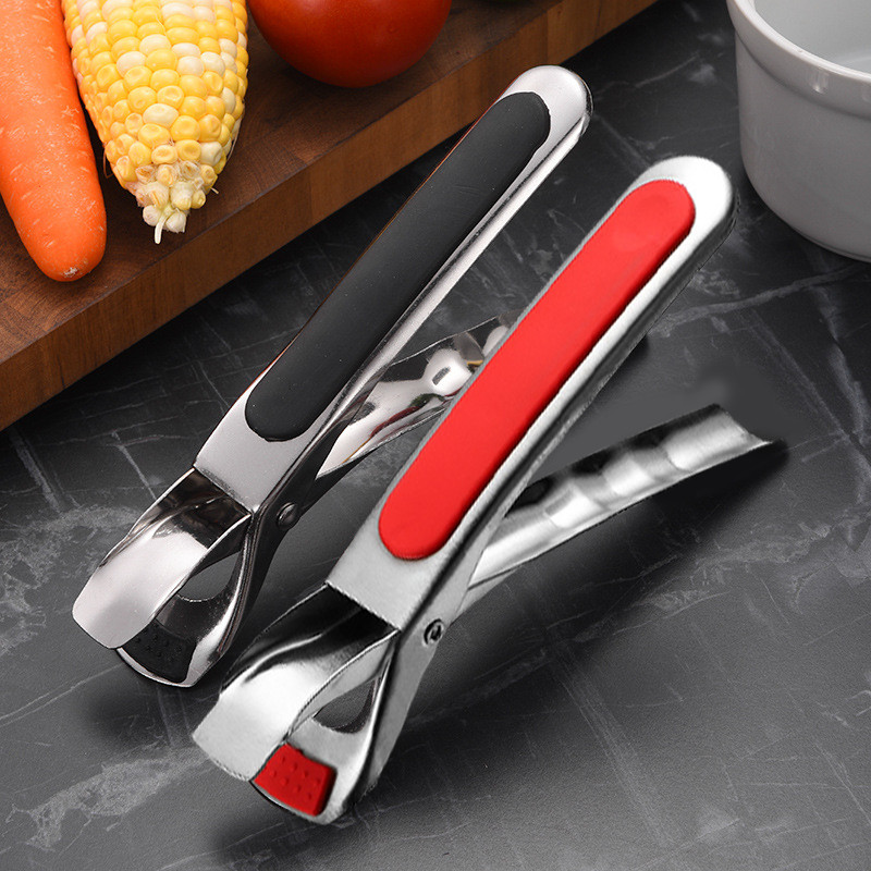 Penjepit Mangkok Panas Silicone Stainless - Alat Jepit Piring Tutup Panci Anti Panas Tahan 250°C